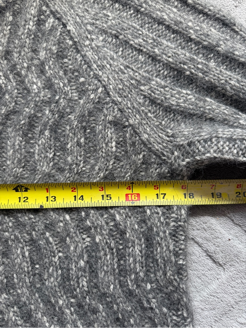 J. Crew Sweater Women Medium Gray Alpaca Merino Chunky Knit Crewneck Boxy Fit - Picture 6 of 7